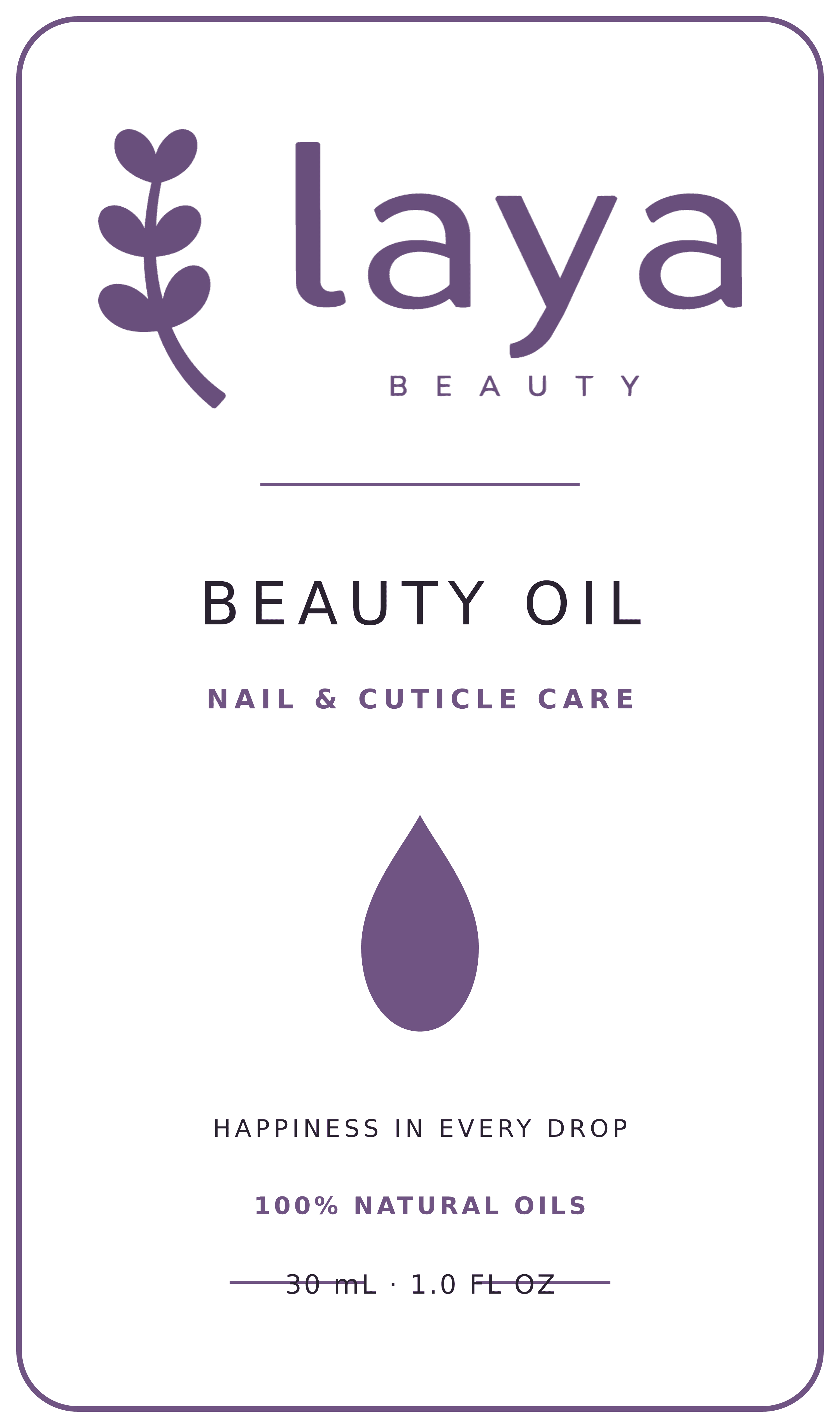 Laya Beauty Oil label artwork